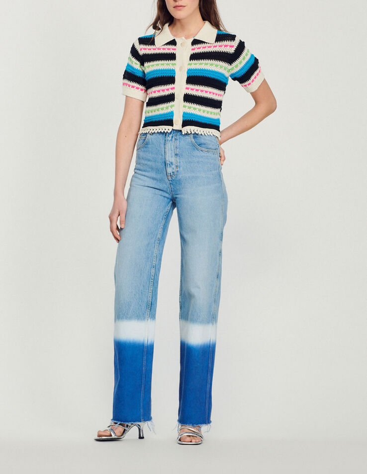 Sandro Striped cropped cardigan. 1