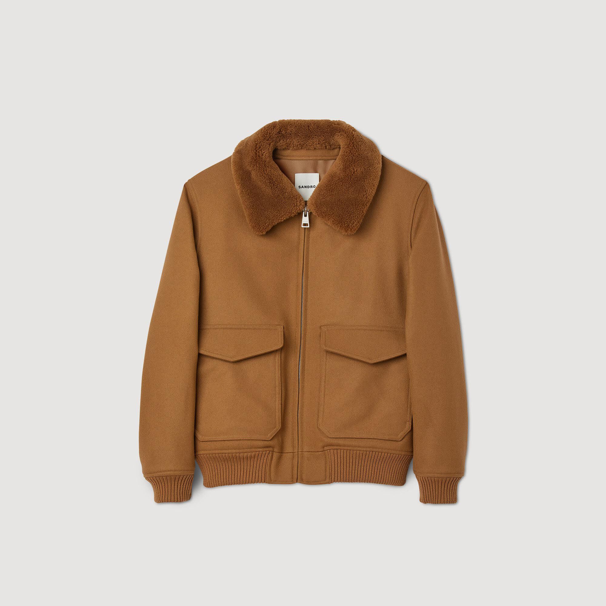 Sandro paris hotsell shearling jacket