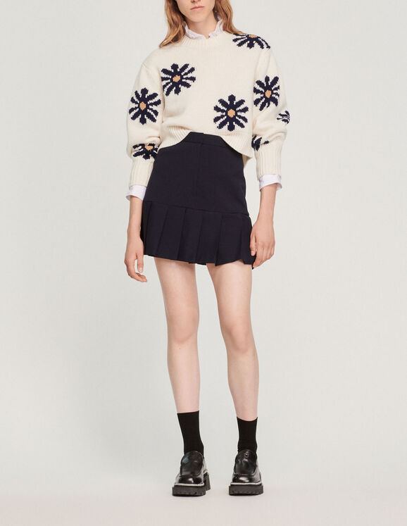 Floral knit sweater - Sweaters & Cardigans | Sandro Paris