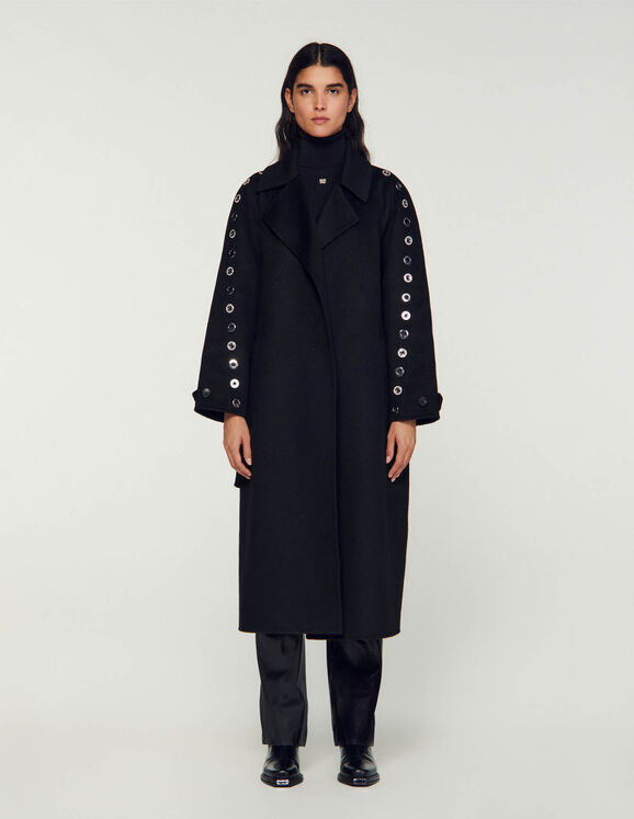 Daphny Eyelet trench coat - Coats | Sandro Paris