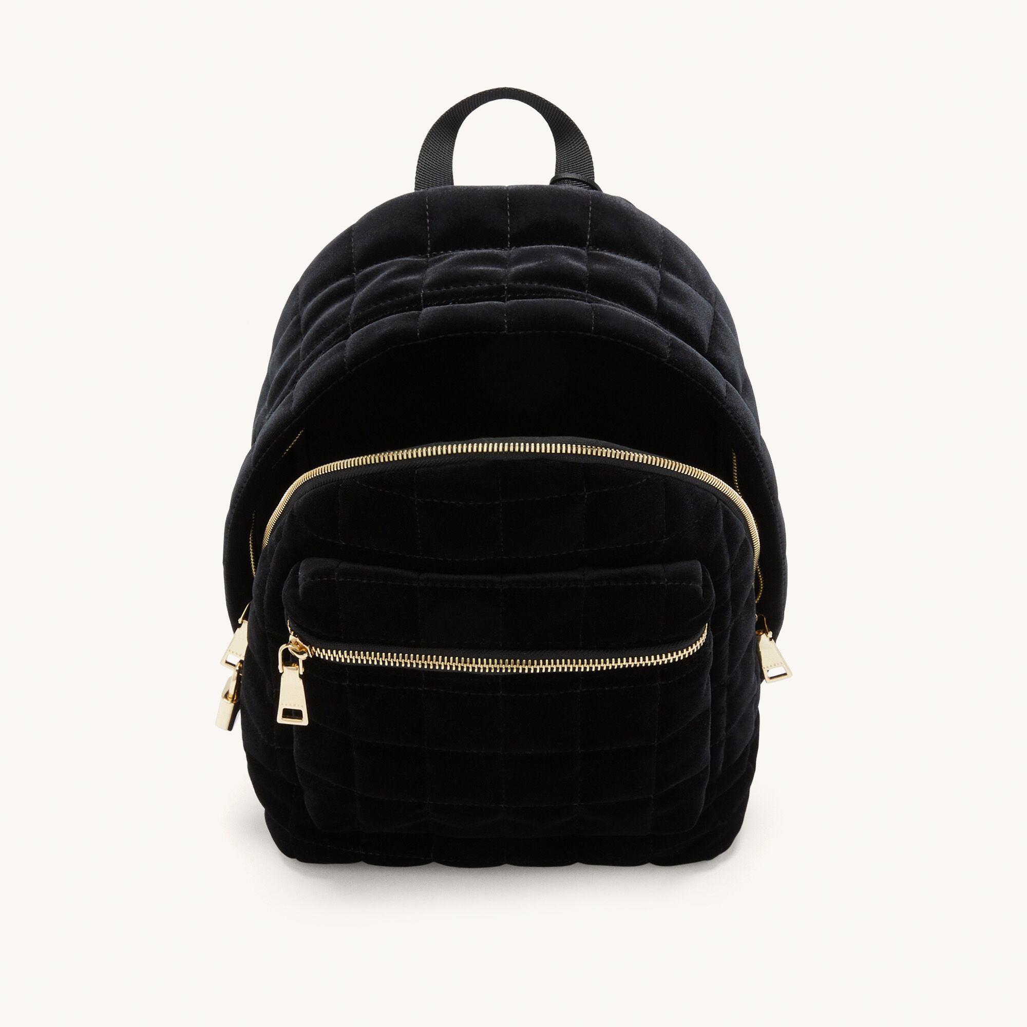 quilted velvet backpack