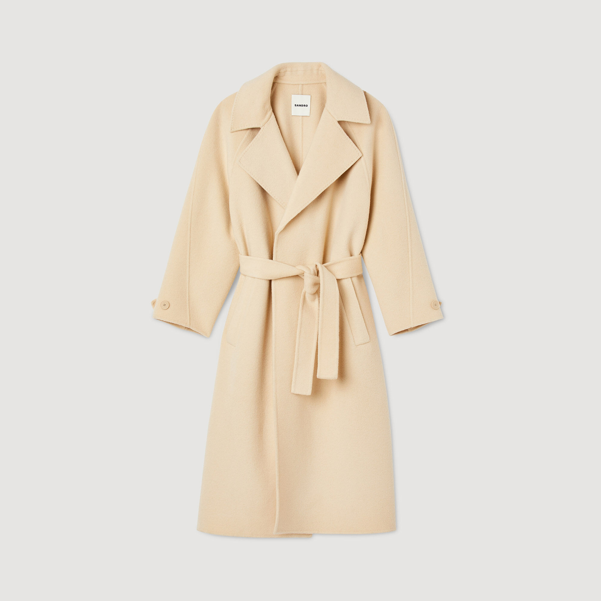 Sandy Double breasted wool trench coat Coats Sandro Paris
