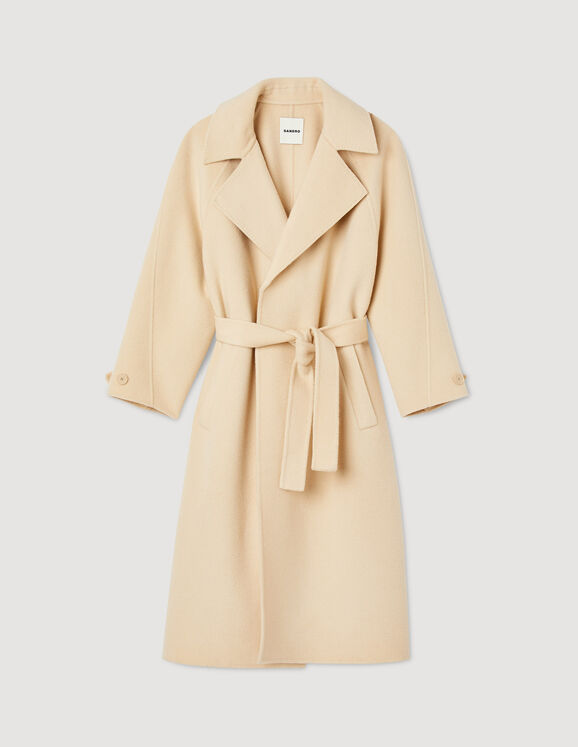 Sandy Double-breasted wool trench coat - Coats | Sandro Paris