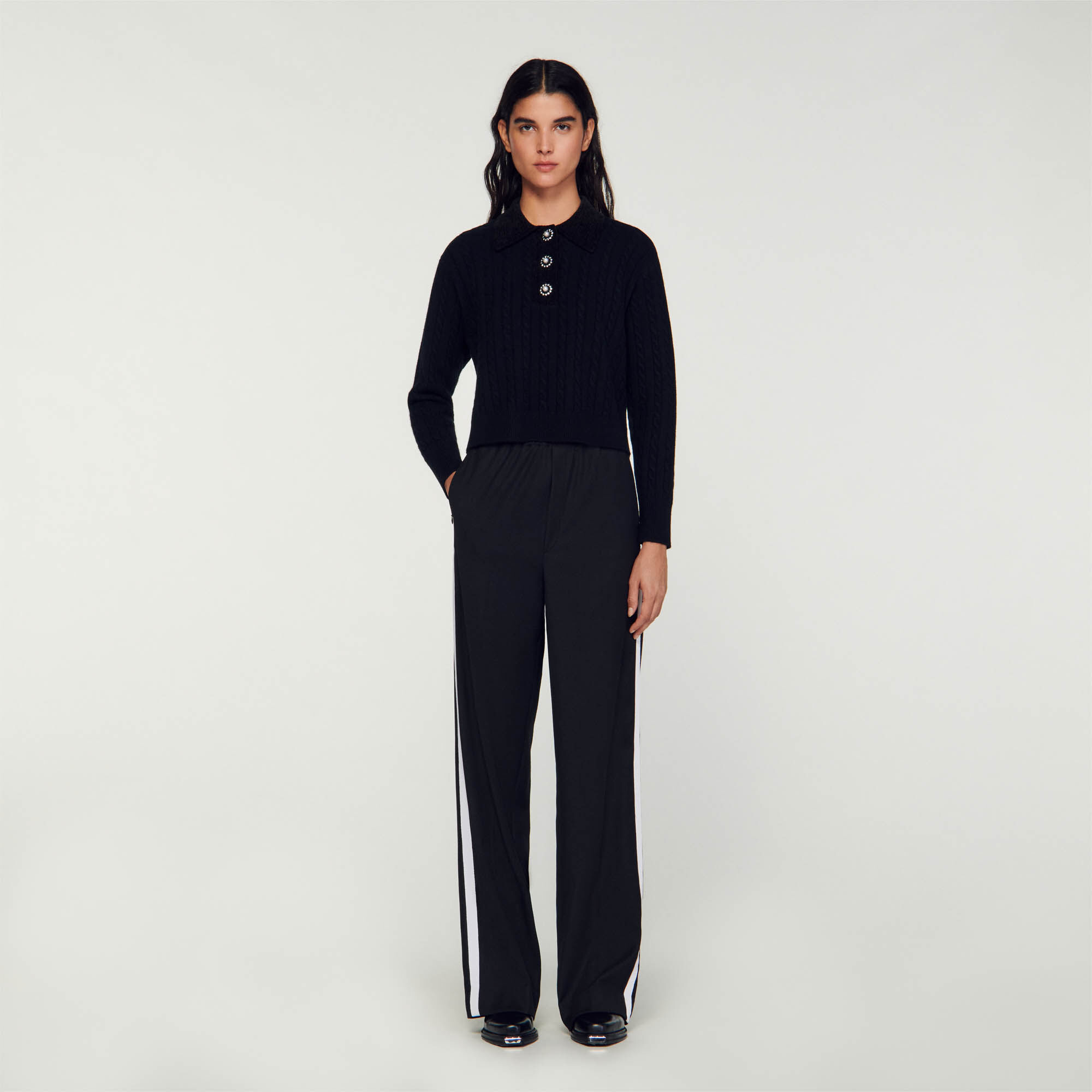 Ladies black polo neck jumper uk hot sale