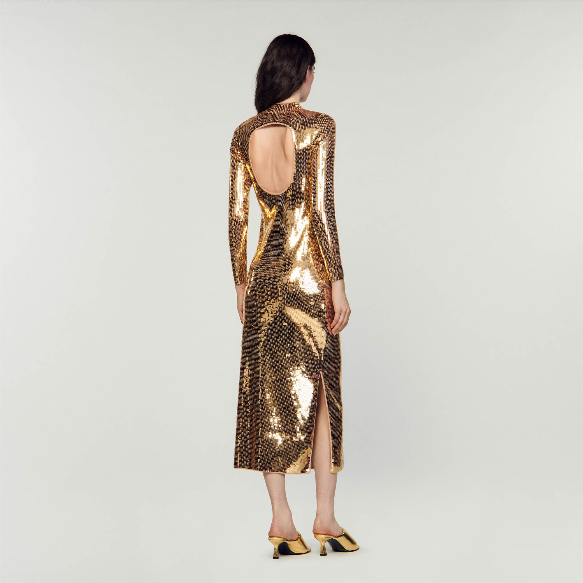 Robe new arrivals sequins doré