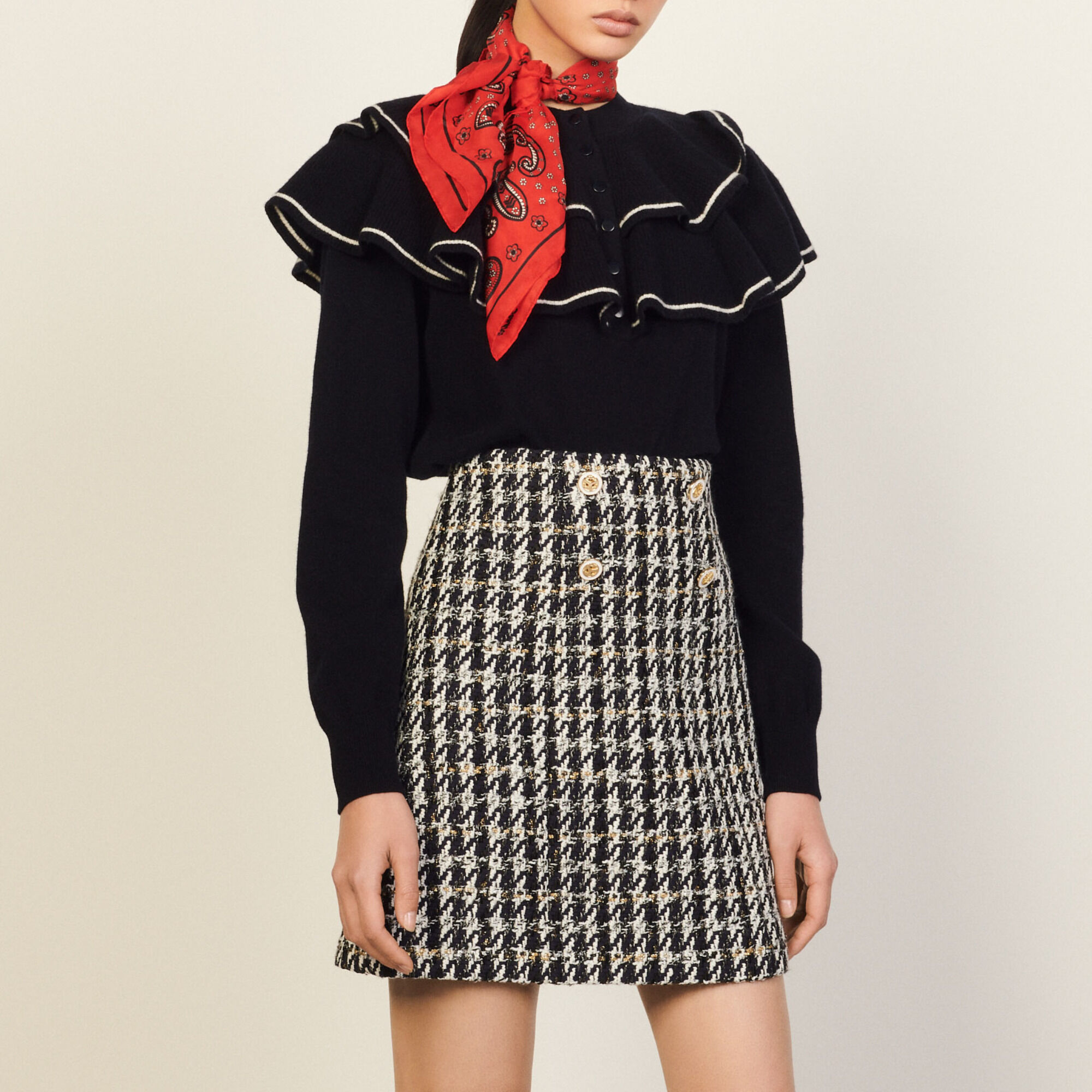 Short tweed skirt - Skirts | Sandro Paris