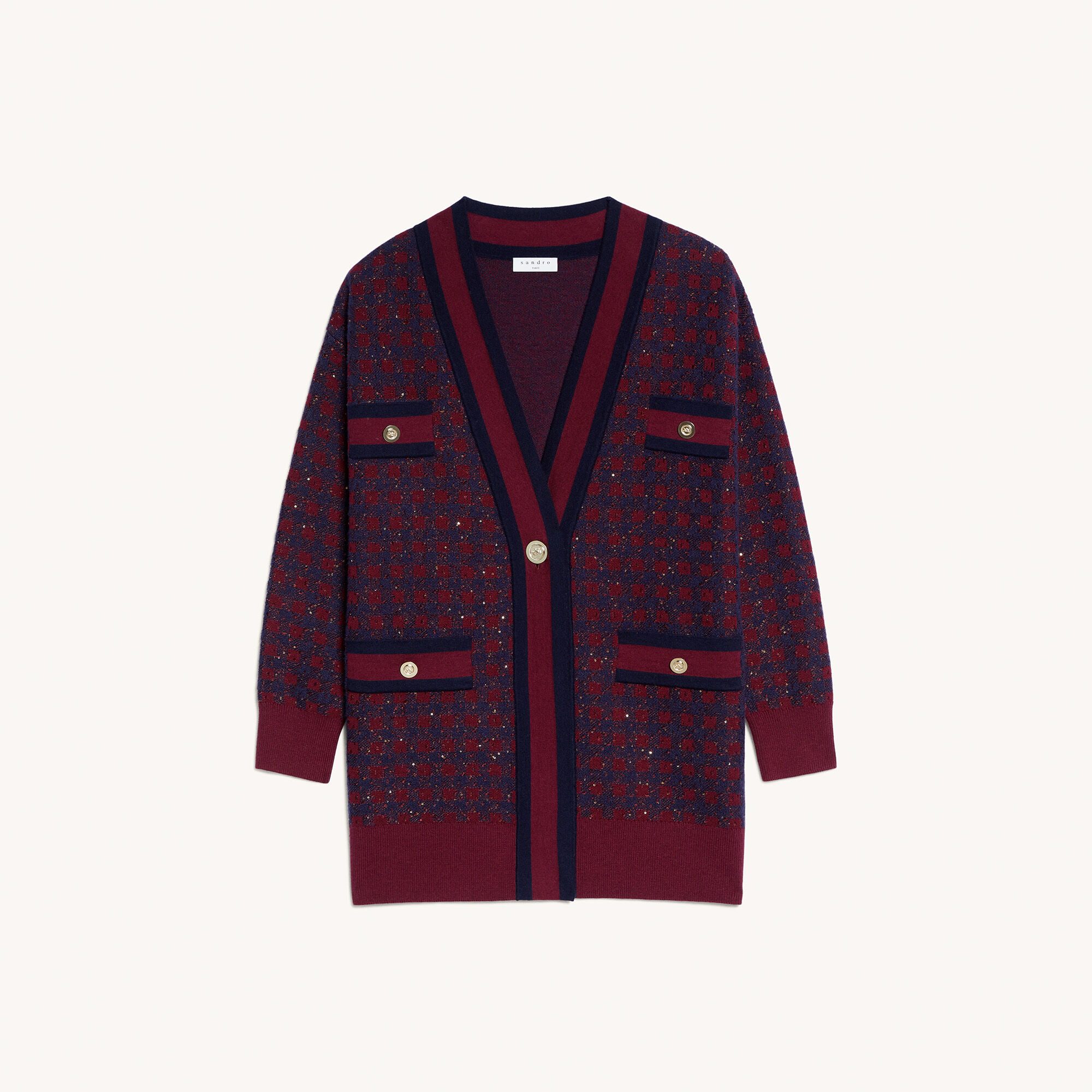 sandro checked cardigan