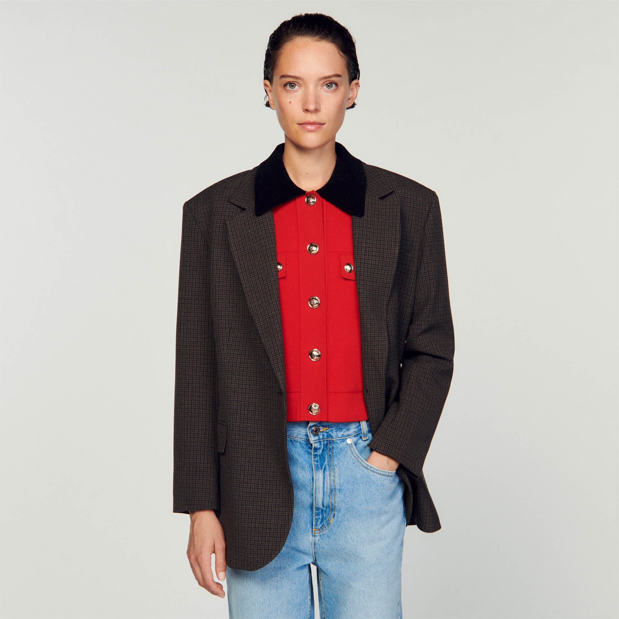 Sandro red deals blazer