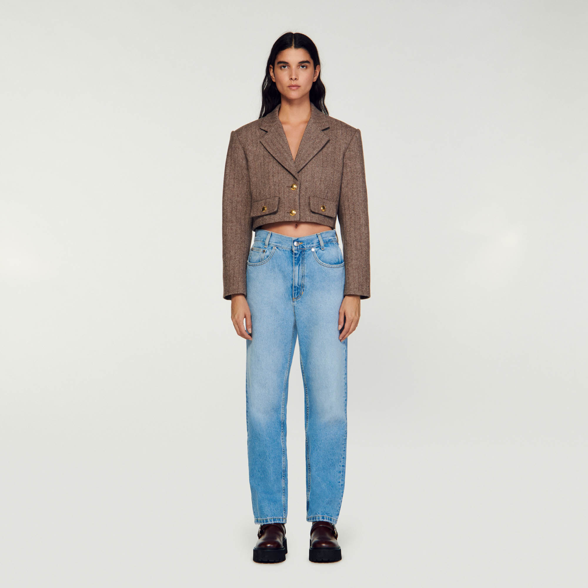 Lonny Structured cropped jacket Jackets Blazers Sandro Paris