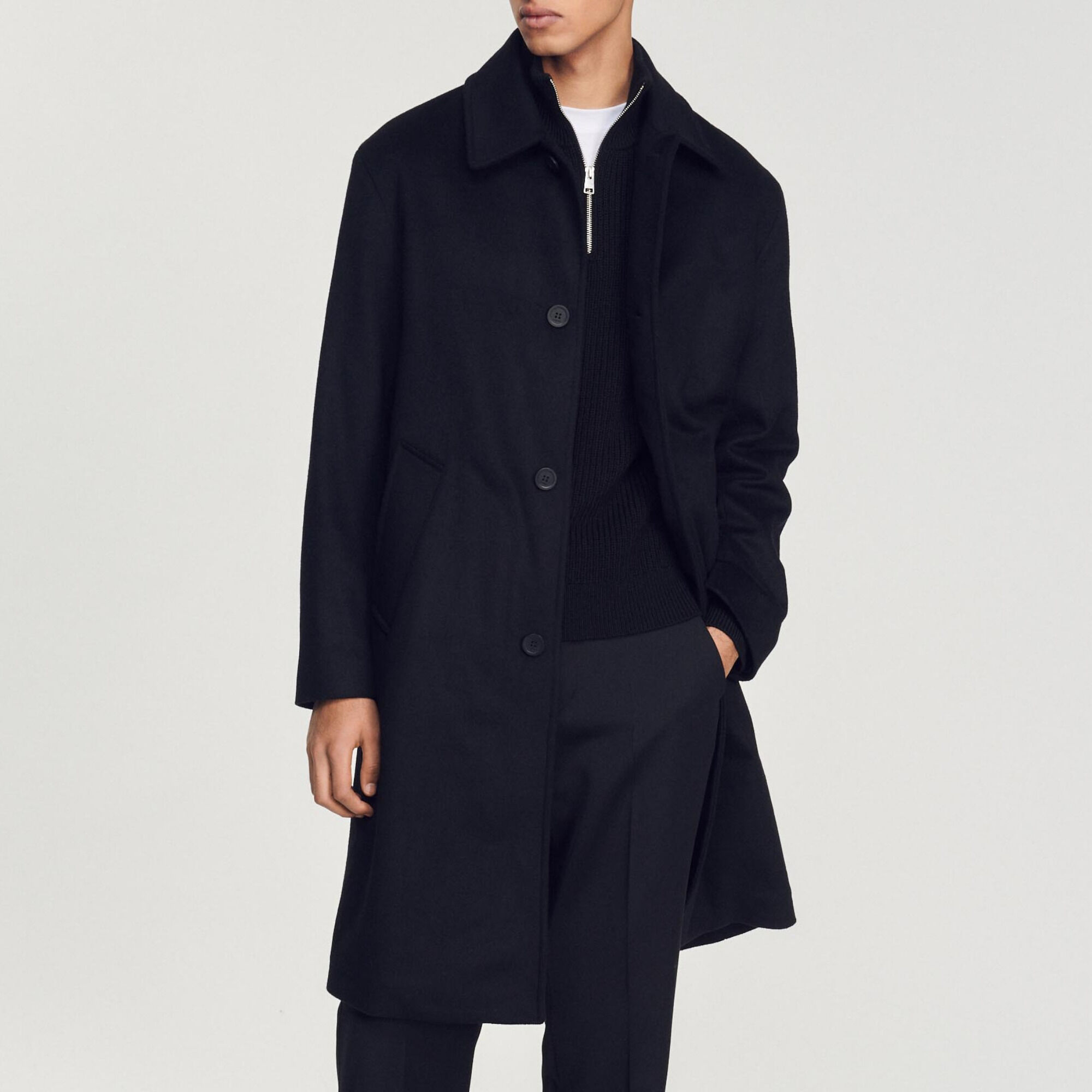 Wide wool cloth coat