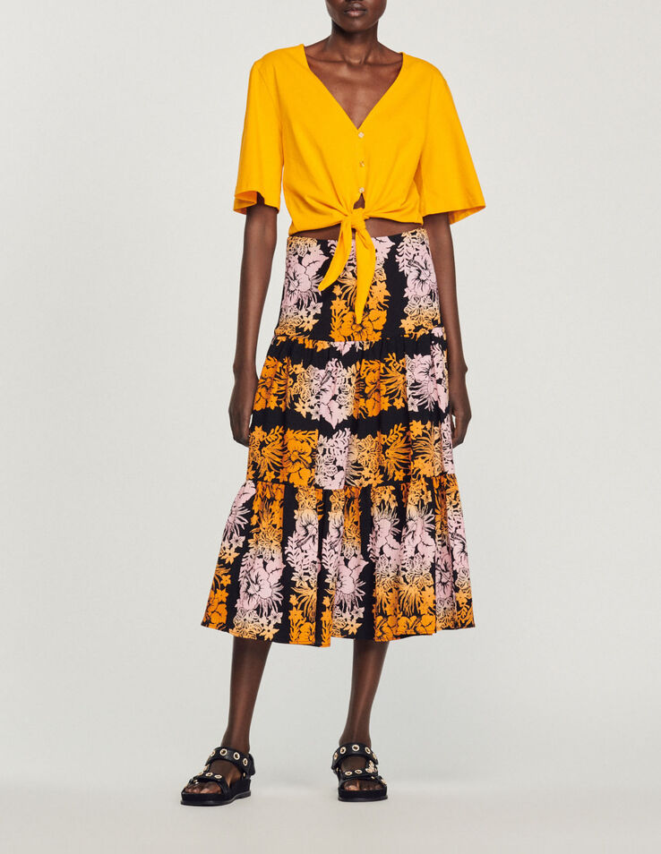 Sandro Long print skirt. 1