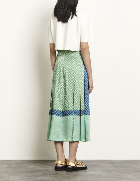 Long mixed print skirt - Skirts | Sandro Paris