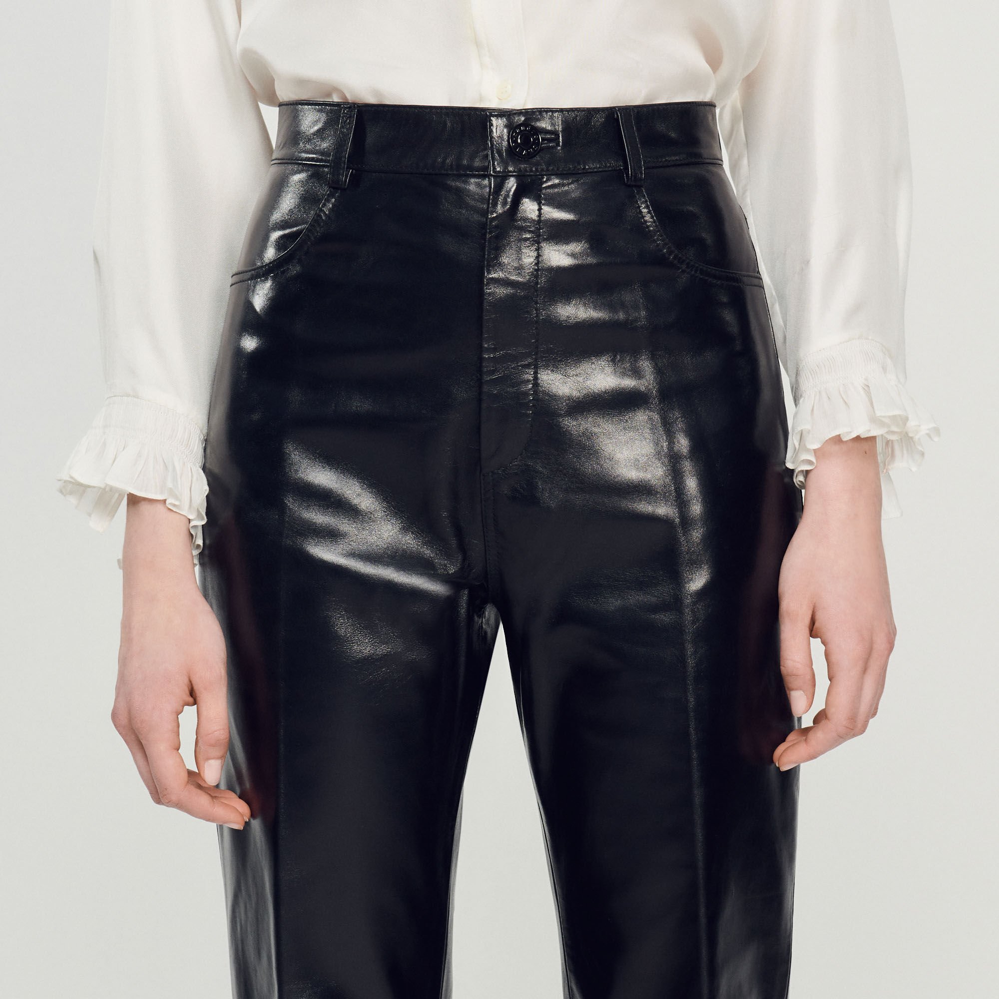 Sandro top leather pants