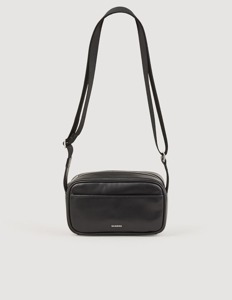 Leather Crossbody Pouch- Black
