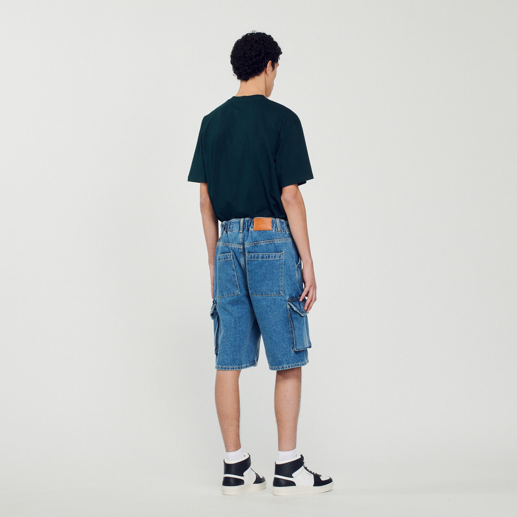Baggy denim shorts - Pants & Shorts | Sandro Paris