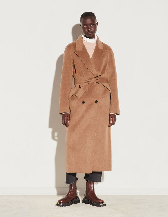 Long double-breasted coat - Coats | Sandro Paris