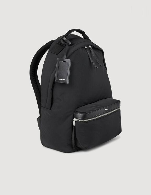 Canvas and leather backpack Black US_Men