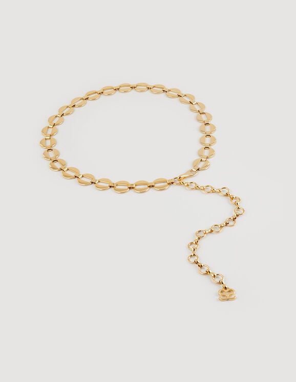 Embellished chain belt Gold US_Womens