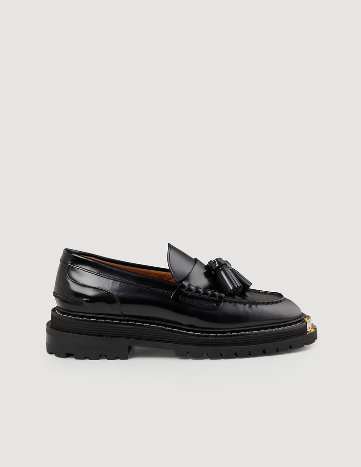Sandro Thick-soled leather loafers. 1