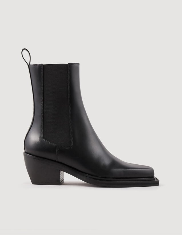 Leather ankle boots Black US_Womens