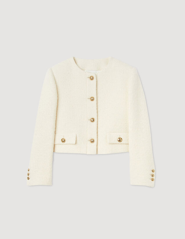 Walle Cropped bouclé wool jacket - Jackets & Blazers | Sandro Paris