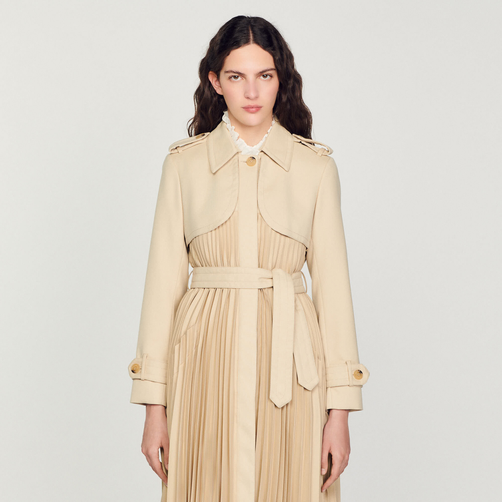 sandro belted trench coat