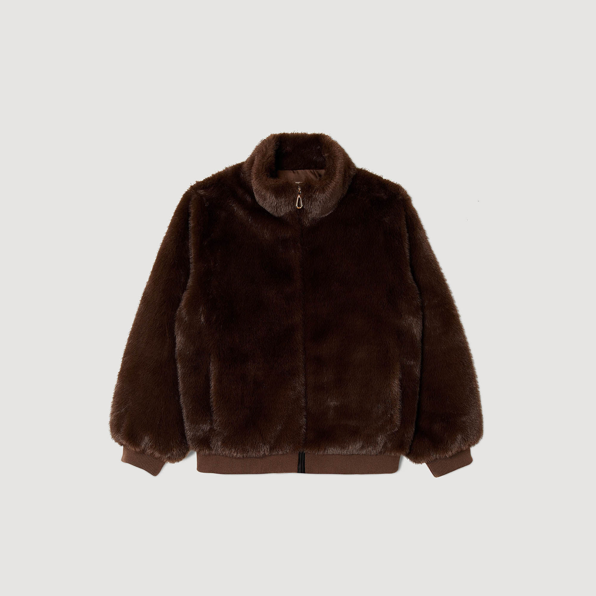 Babel Faux fur jacket - Coats | Sandro Paris