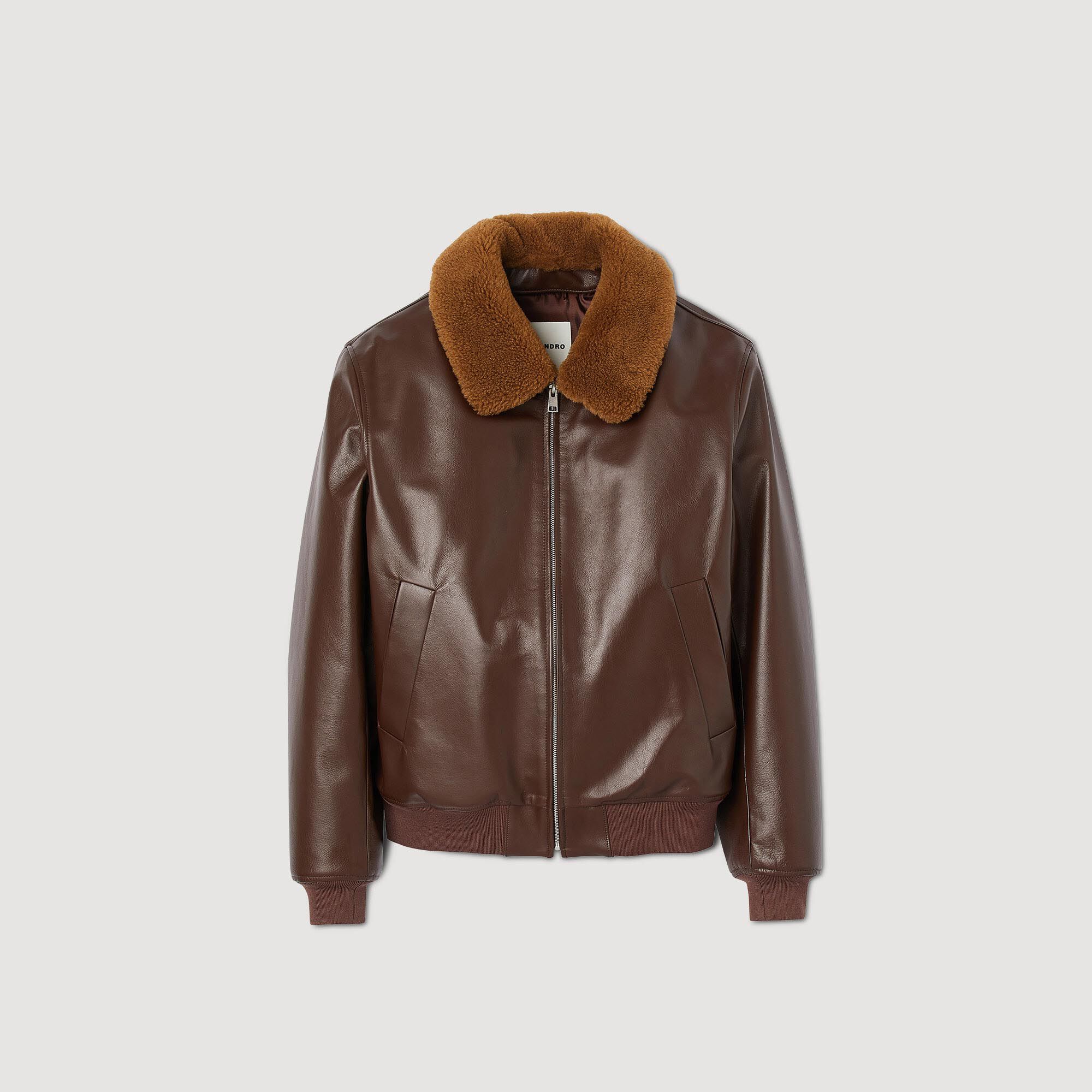 Sandro shearling jacket outlet mens