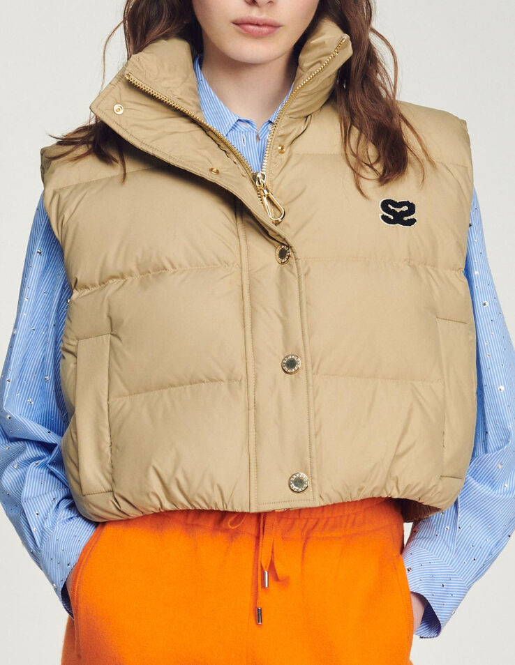 Short sleeveless padded jacket - Coats | Sandro Paris