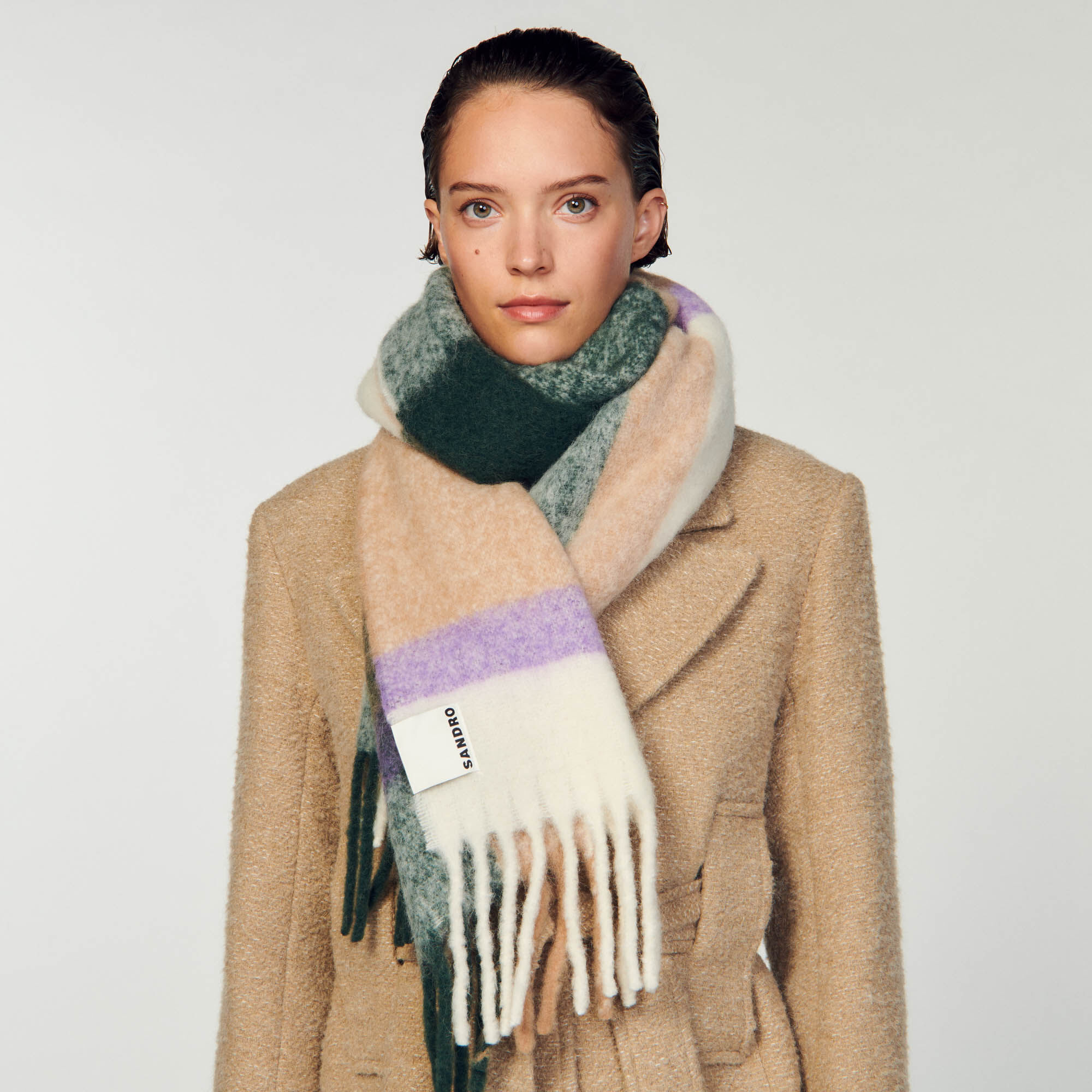 Sourire Checked scarf Scarves Sandro Paris