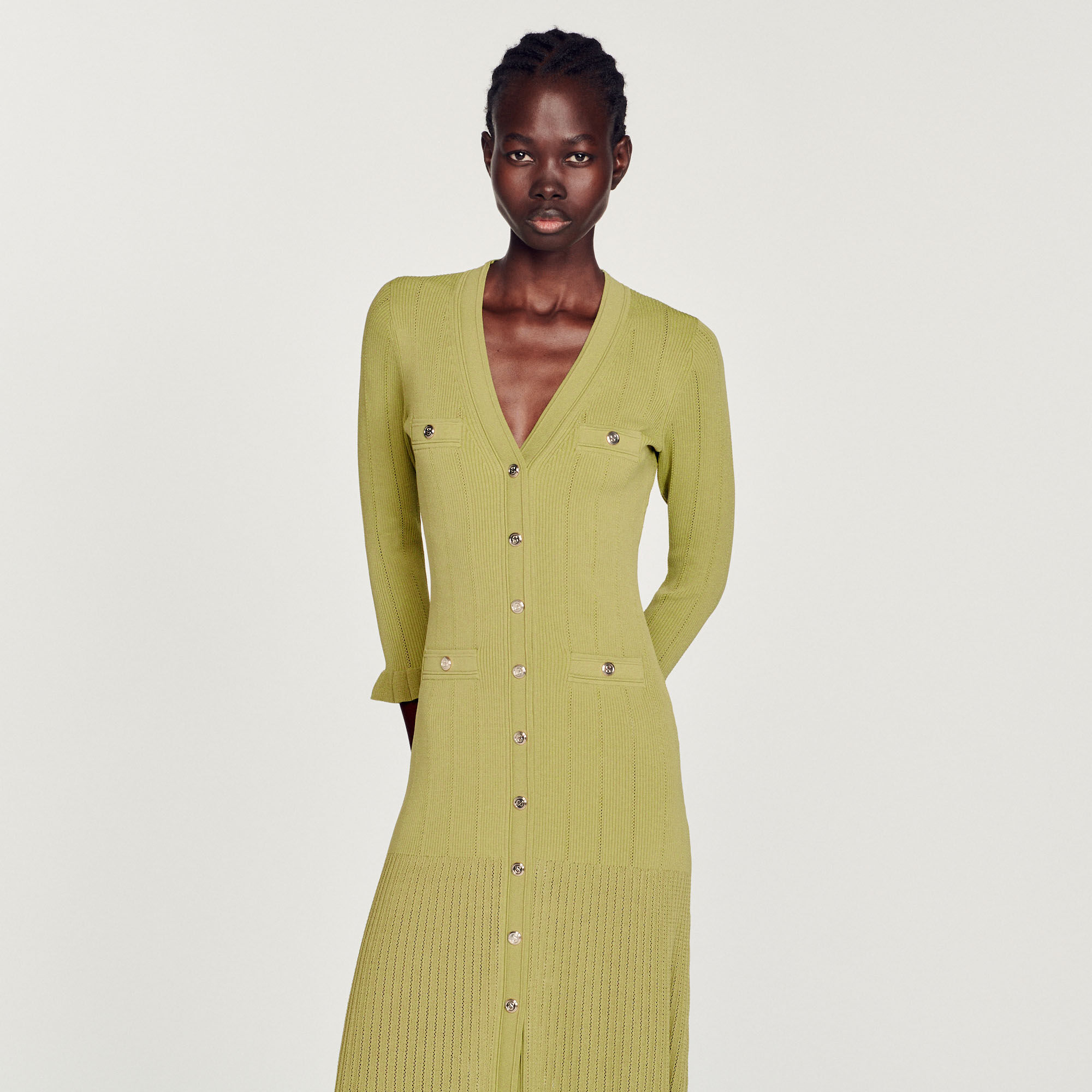 Lilwenn Long knitted dress Dresses Sandro Paris