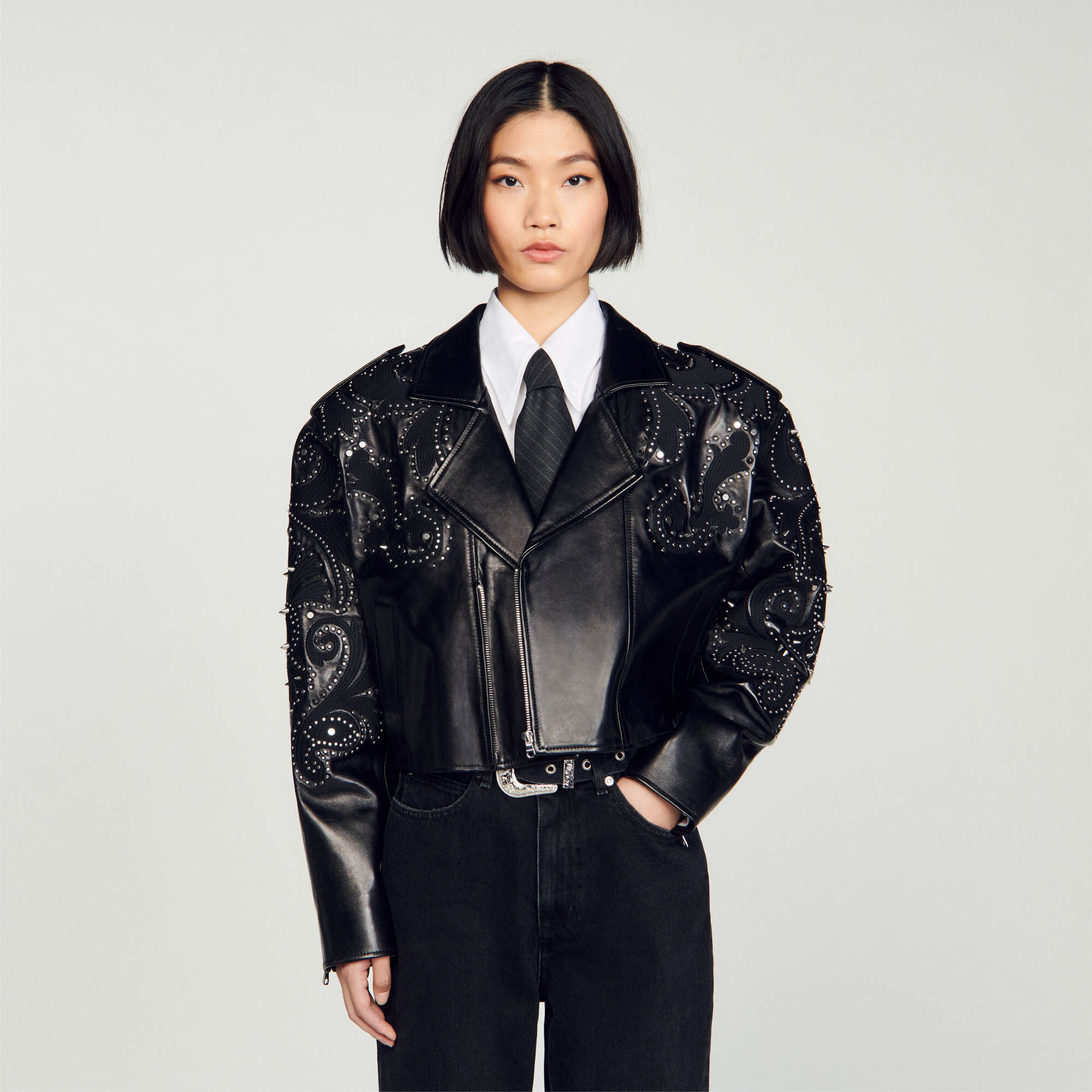 Sandro velvet padded jacket online