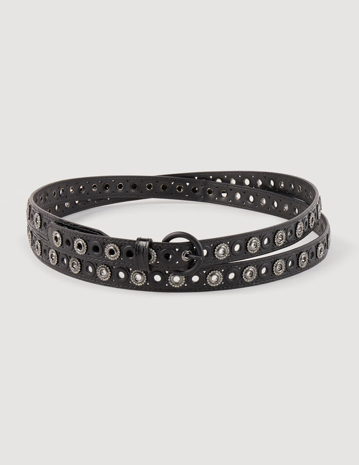 Sandro Leather belt with eyelets. 1