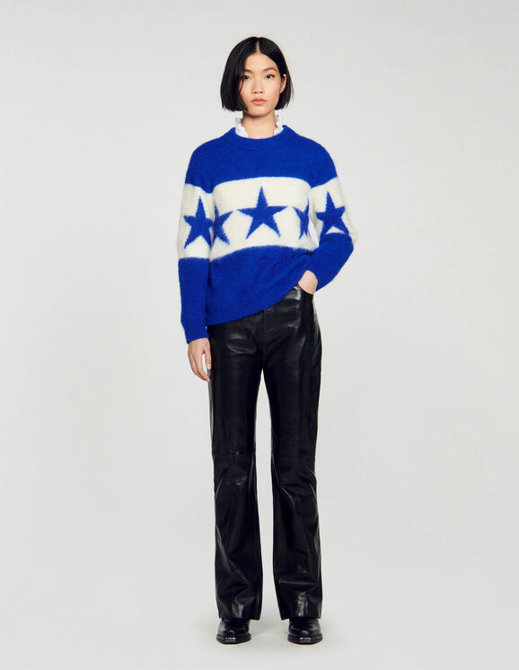 Starry knit sweater Blue US_Womens