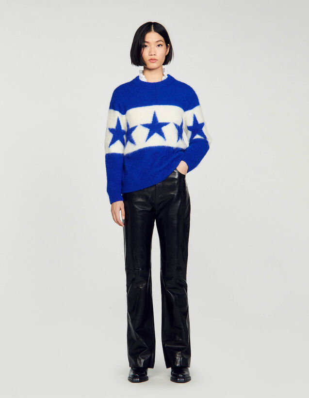 Starry knit sweater Blue US_Womens