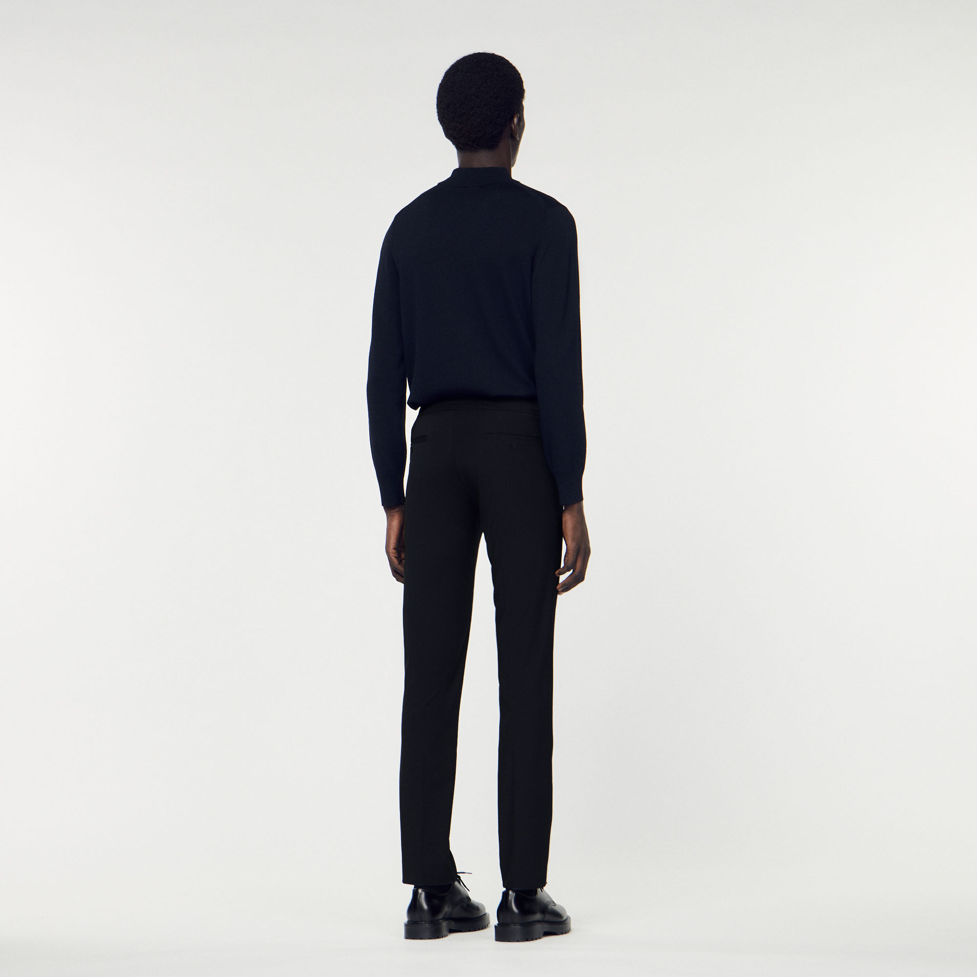 Wide Leg Elastic Waist Formal Trouser Black – Emreco