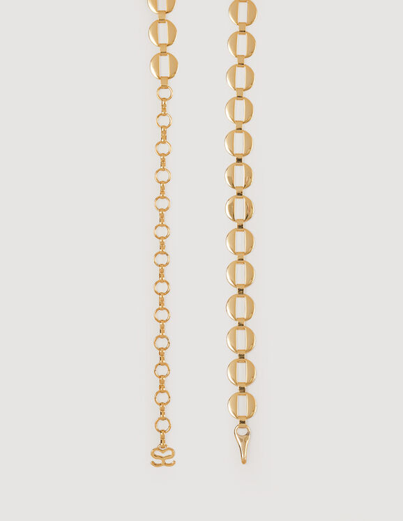 Embellished chain belt Gold US_Womens