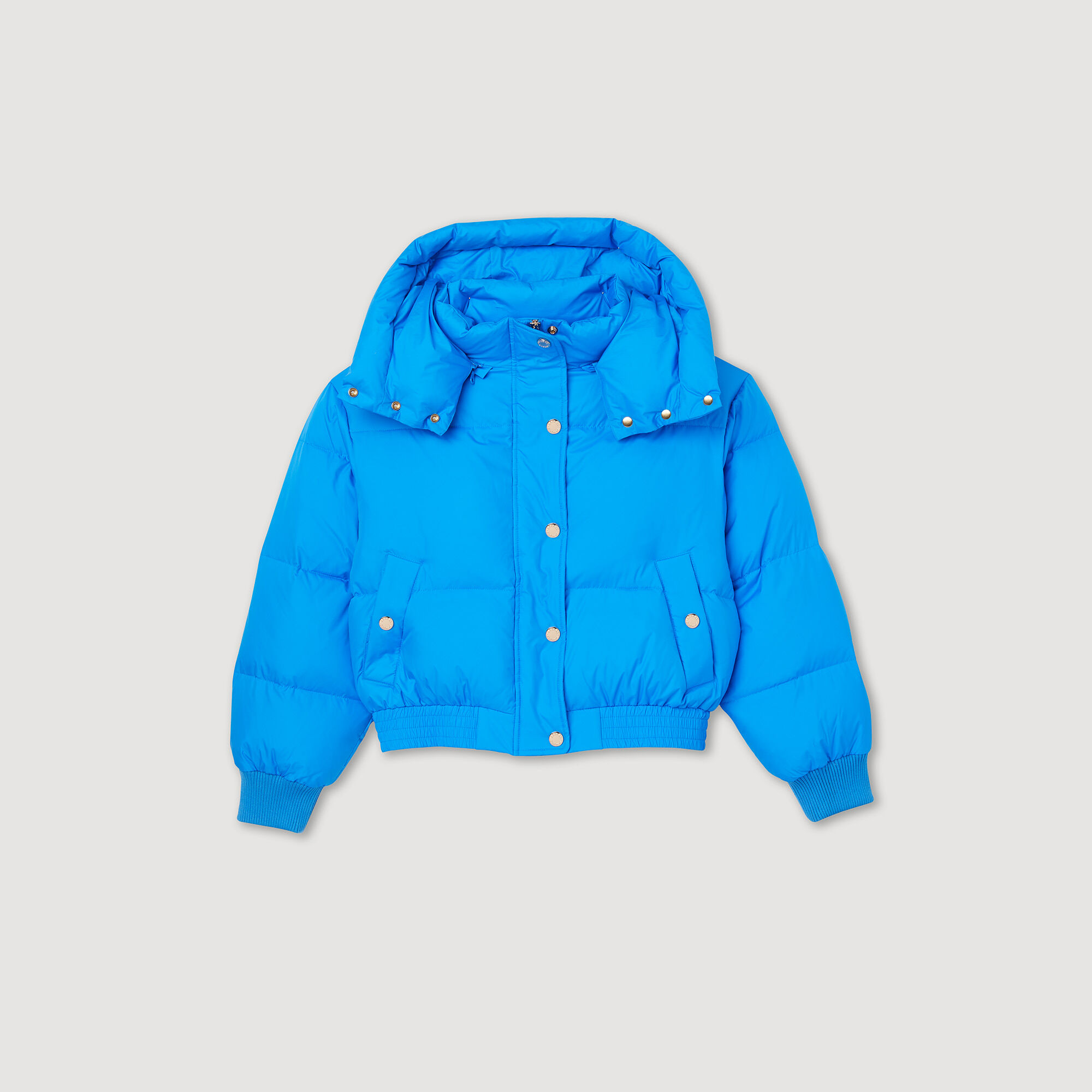 Short padded jacket with hood