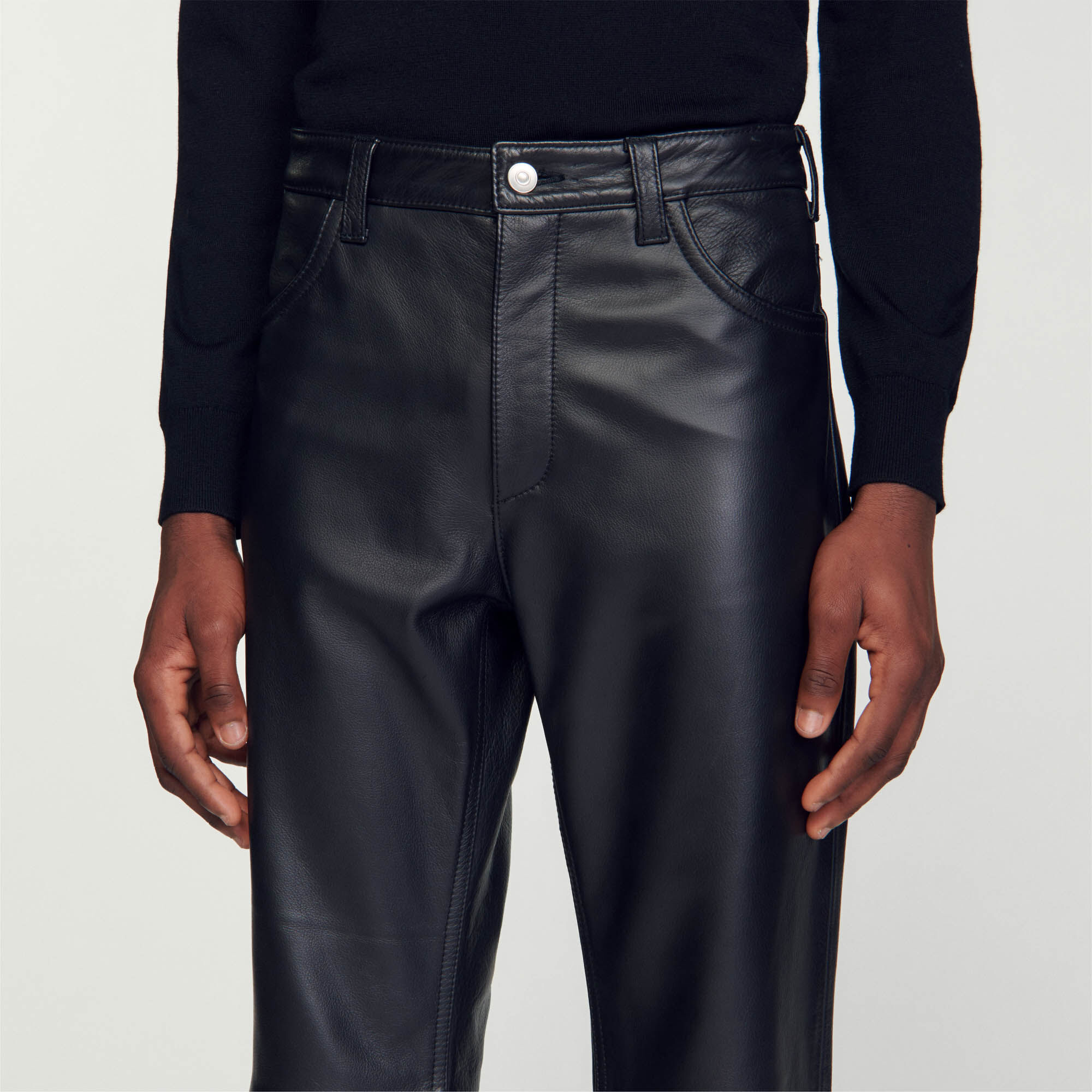 Pantalon cuir sandro deals