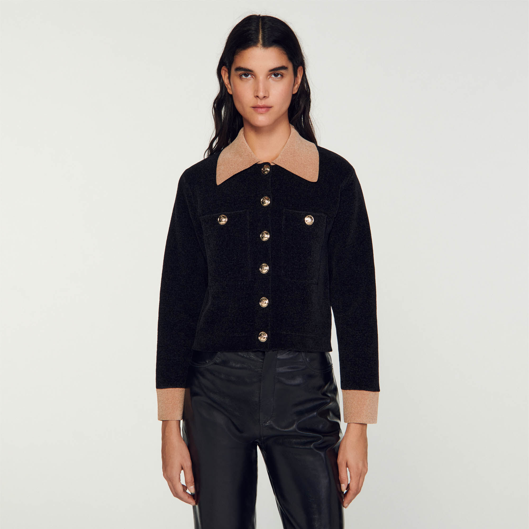 Sandro black cardigan sale