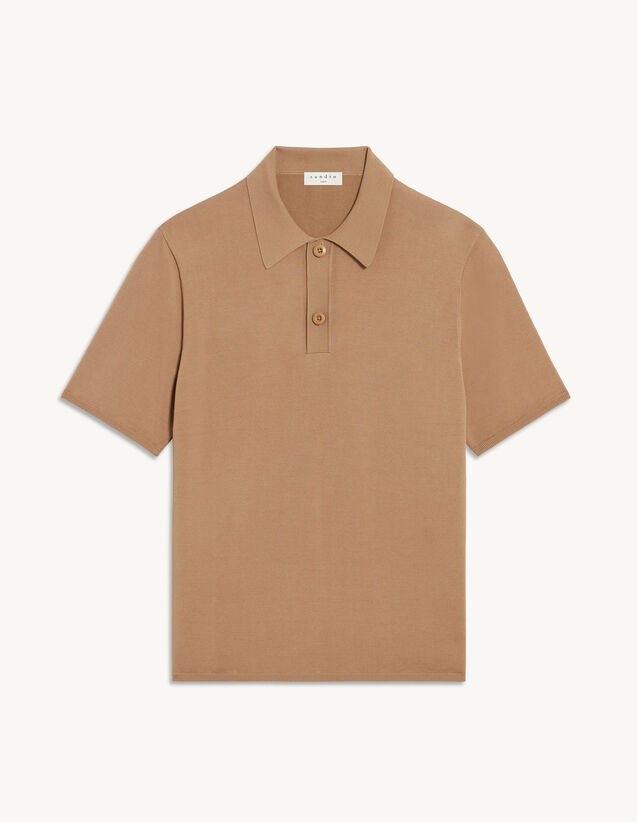 Sandro Fine knit polo shirt with short sleeves. 2