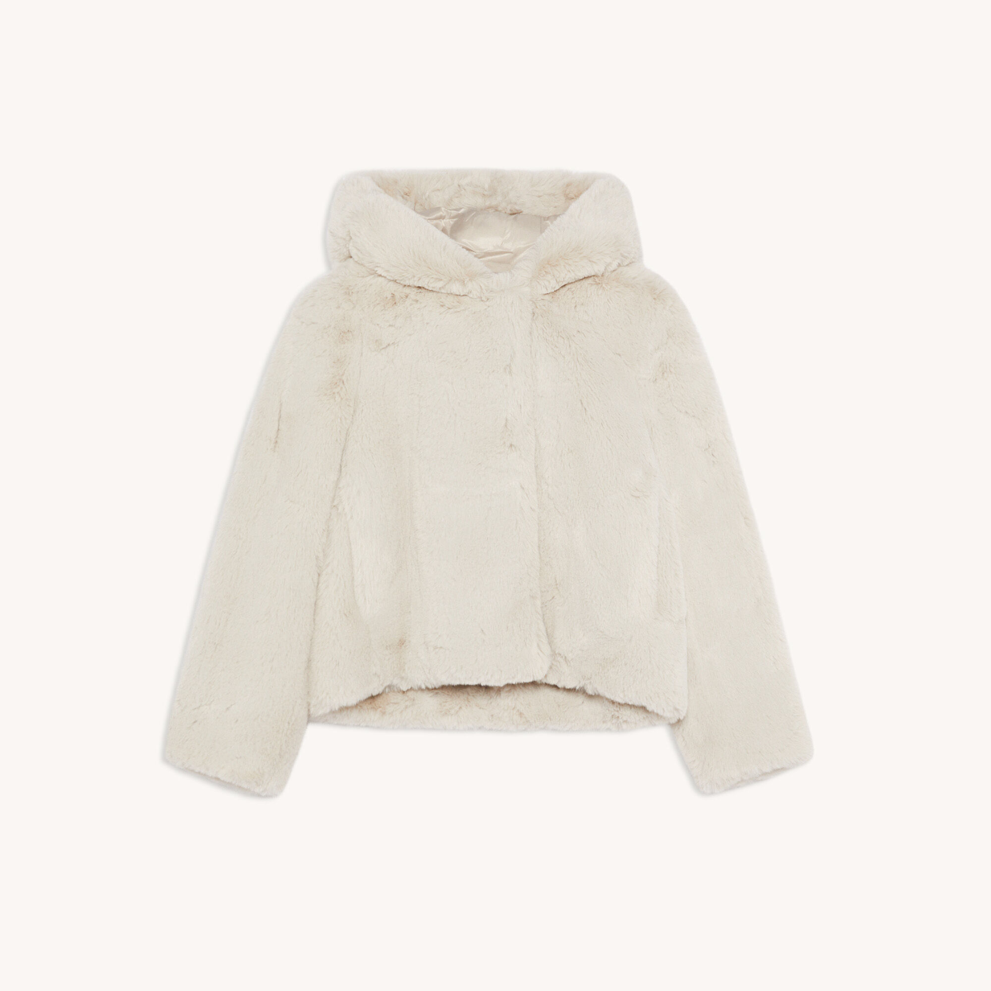 sandro faux fur hooded jacket