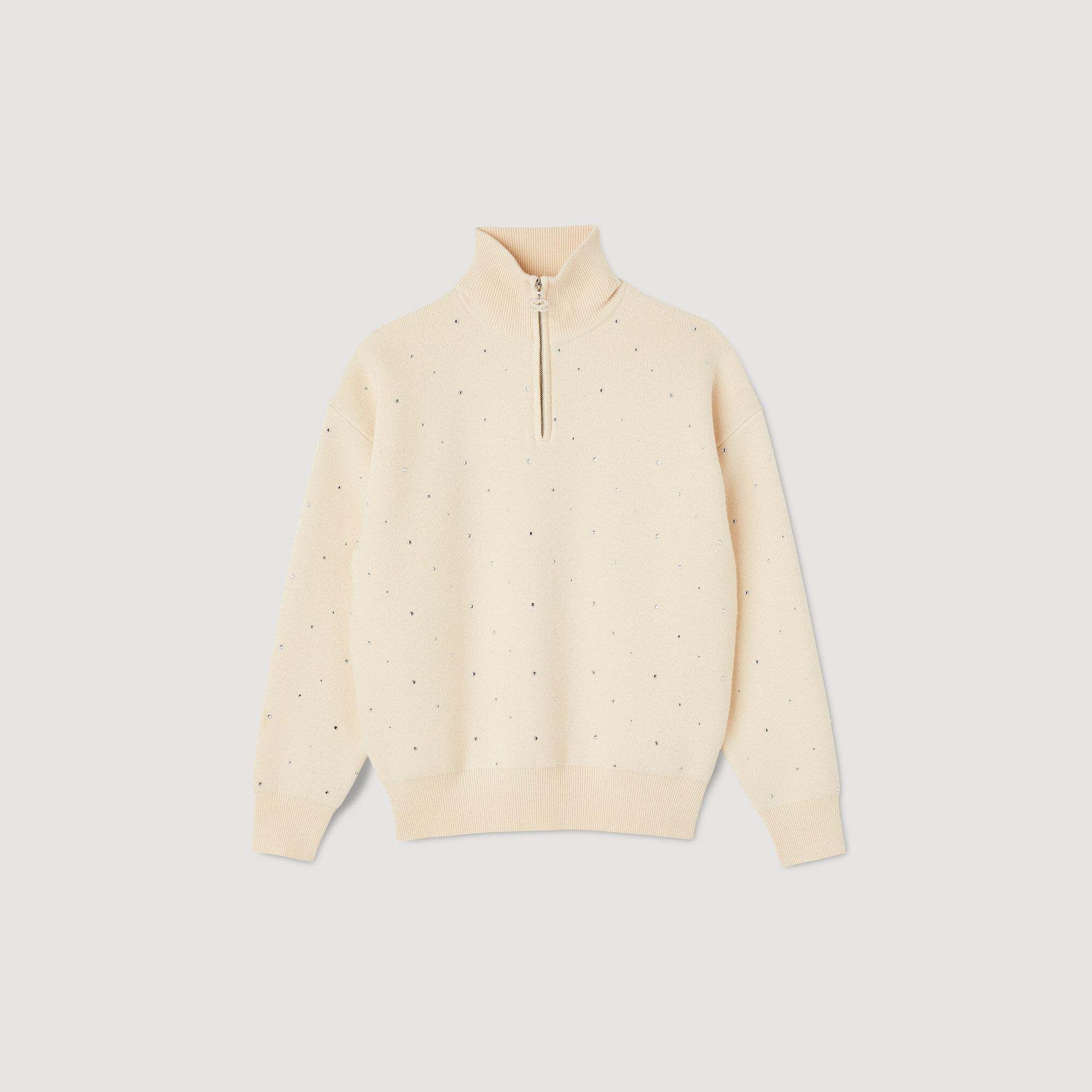 Half zip white online sweater