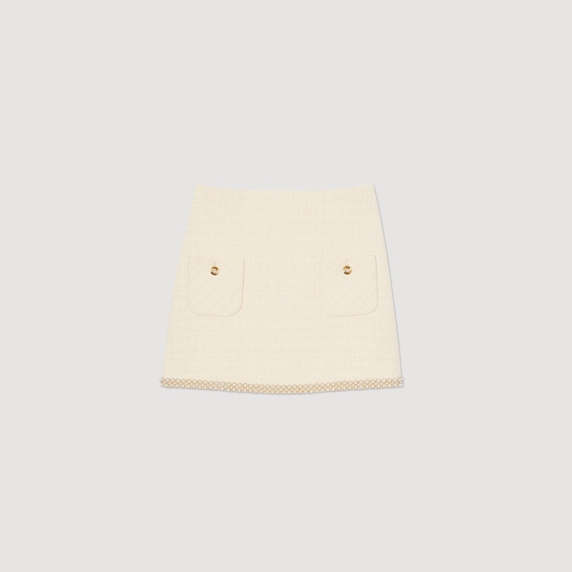 Zara tweed hotsell mini skirt white