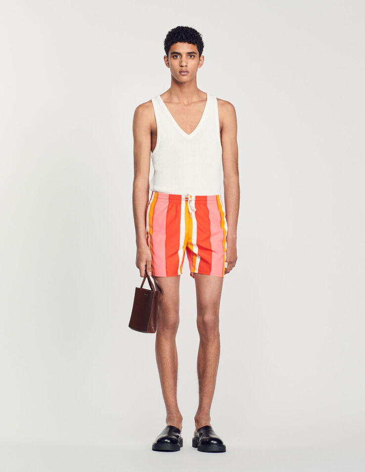 opnå mestre Glat Printed striped swim shorts - Pants & Shorts | Sandro Paris