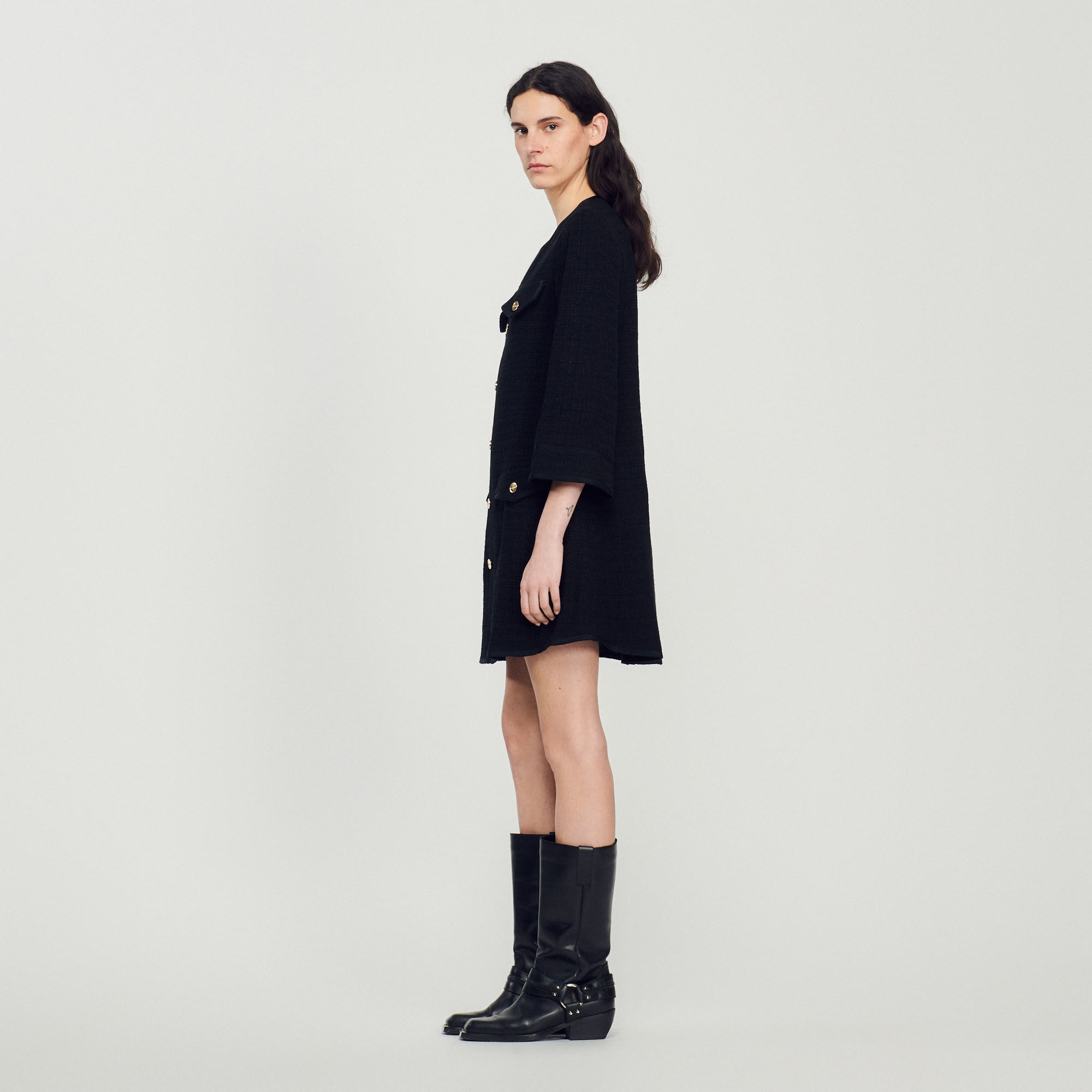 sandro long sleeve dress