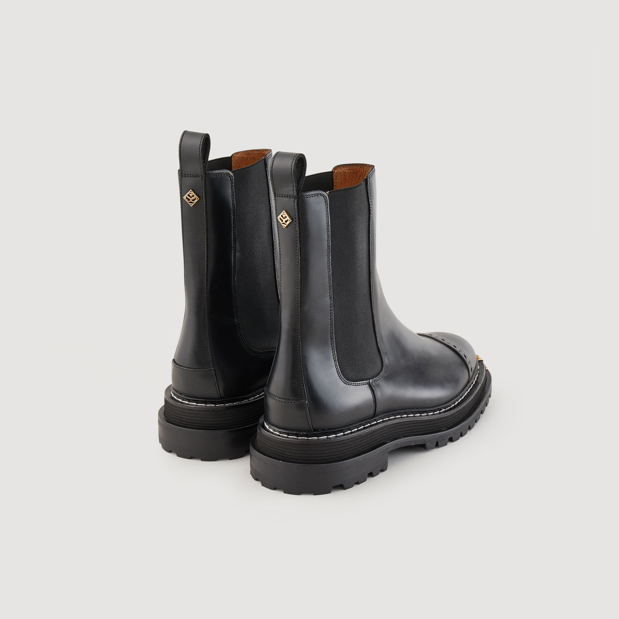 Sandro leather hot sale ankle boot