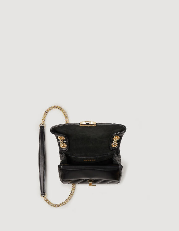 Sandro Small Leather Yza Shoulder Bag