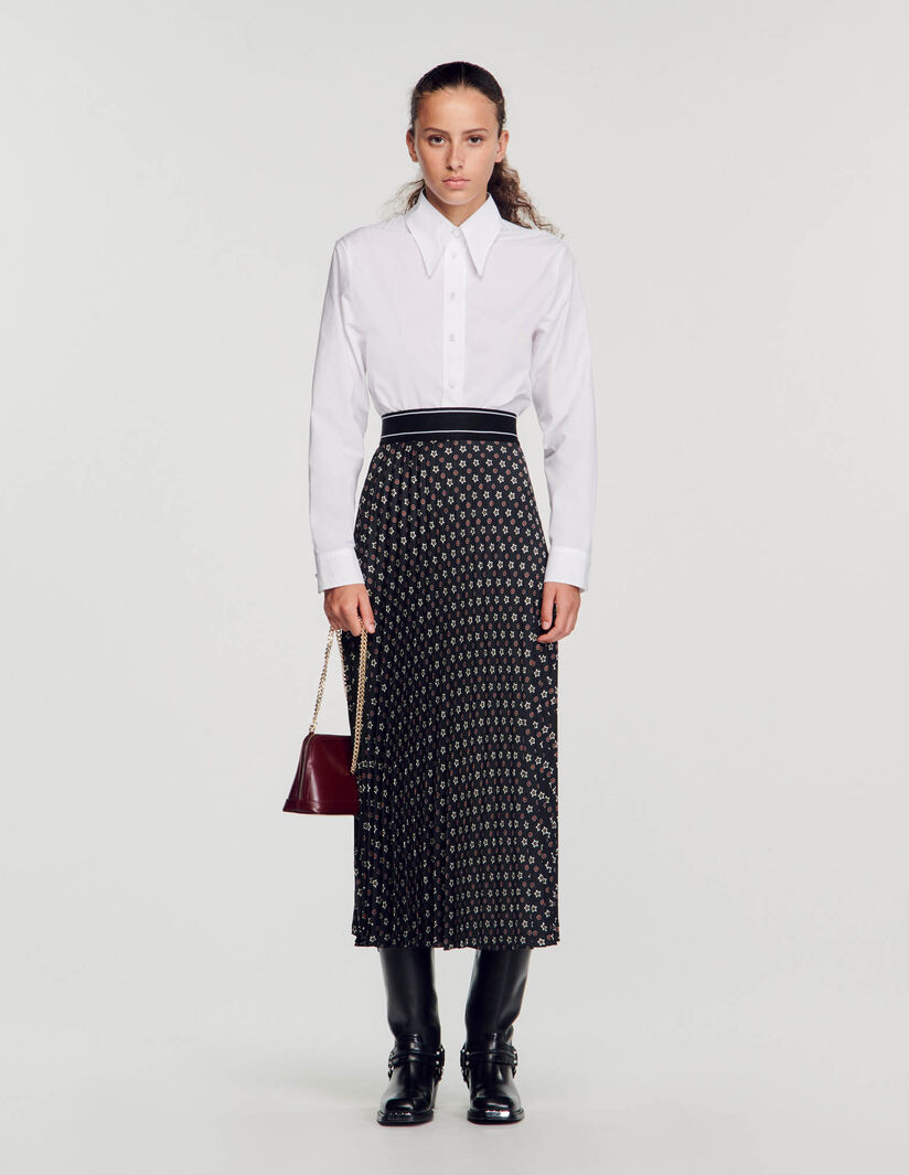 Sandro Long pleated skirt