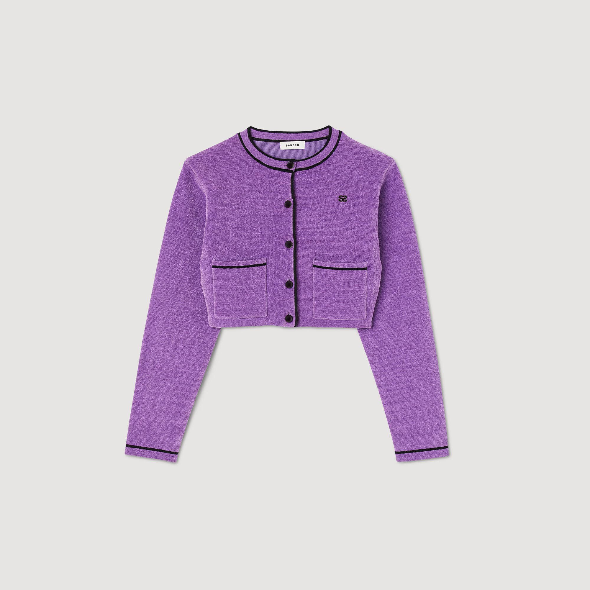 Firsty Velvet effect cropped coatigan Sweaters Cardigans